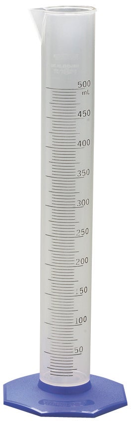 Cylinder, Graduated, Polypropylene, 10mL +-0.1 mL, 0.2mL divisions