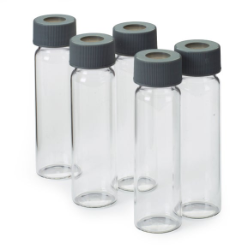 Vial, precleaned glass, 40 mL, w/ cap, pk/5