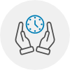 hands holding a clock